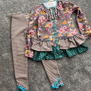 Matilda Jane leggings and top EUC size 8
